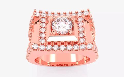 Mens Solitaire Ring 3dm stl renders details