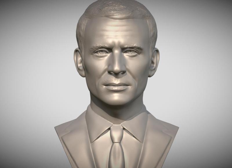Emmanuel Macron bust for 3D printing
