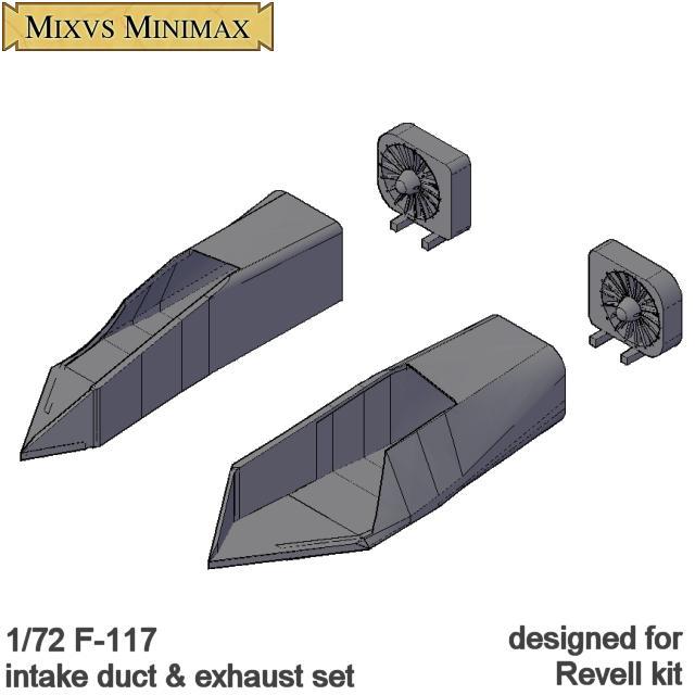 1/72 F-117 intake duct and exhaust set for Revell kit