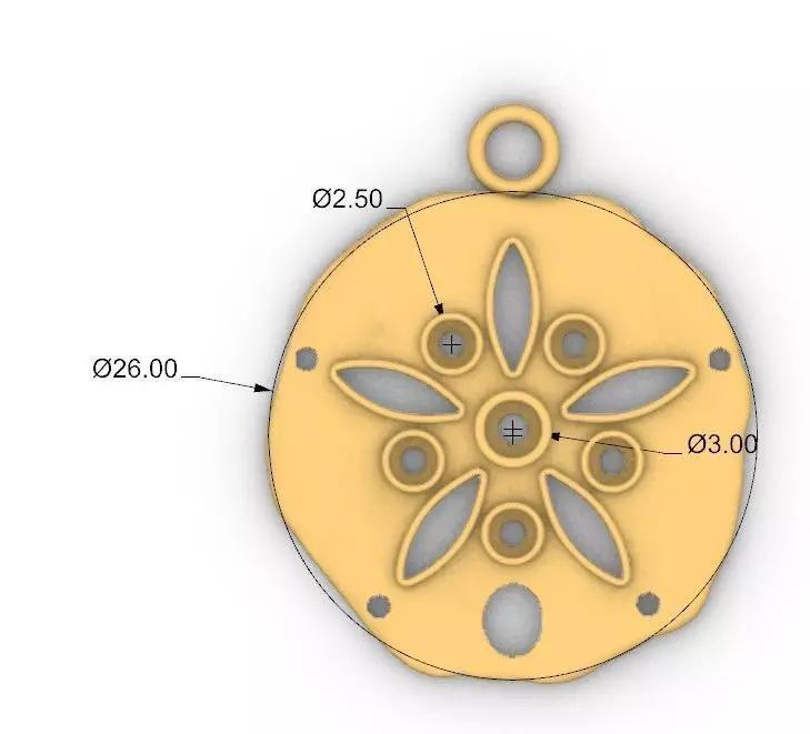 Sand dollar pendant dolar de arena dije