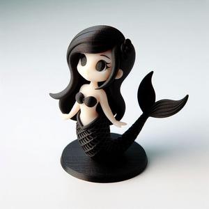 Cute Mermaid on Holder 3D Print – Decorative Showpiece Model