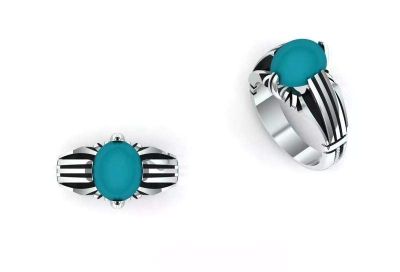 Men s turquoise ring
