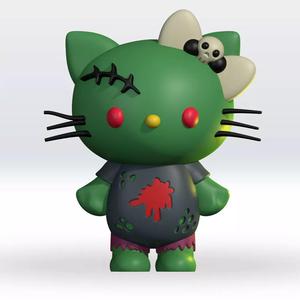Hello Kitty Zombie Halloween Sanrio STL 3D Model 3mf Multicolor