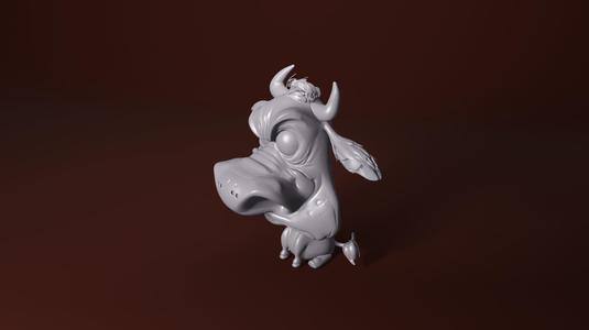Cartoon Cute Cow 3D Model STL File - Adorable Farm Animal for 3D Printing