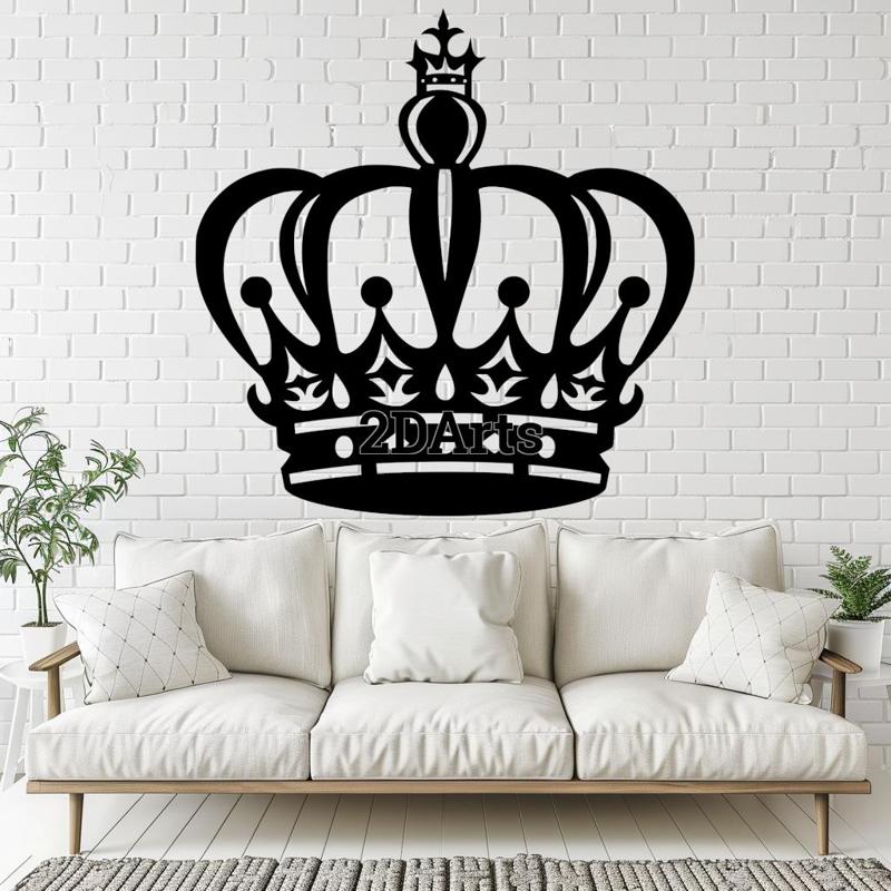 Crown 2D Wall Art/Window Art - Digital STL & SVG File for 3D Printing or Laser Cutting