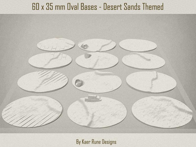 60x35mm Sandy Desert Ruins Terrain For Miniatures, mounts, Bikes for Dungeons & Dragons, Warhammer 40K, Gaslands and more