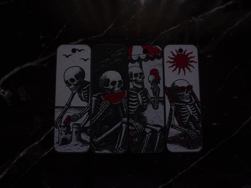 Summer Skeleton Bookmarks 2