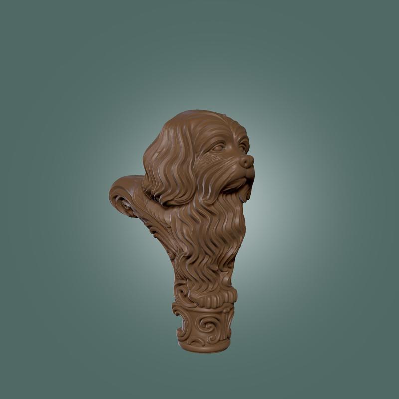 dog Head Gentleman Knob Walking Cane