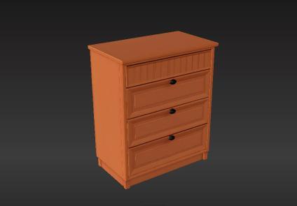 Sophisticated Bistre Finish 5-Drawer Dresser - Modern Classic Furniture 3D Model