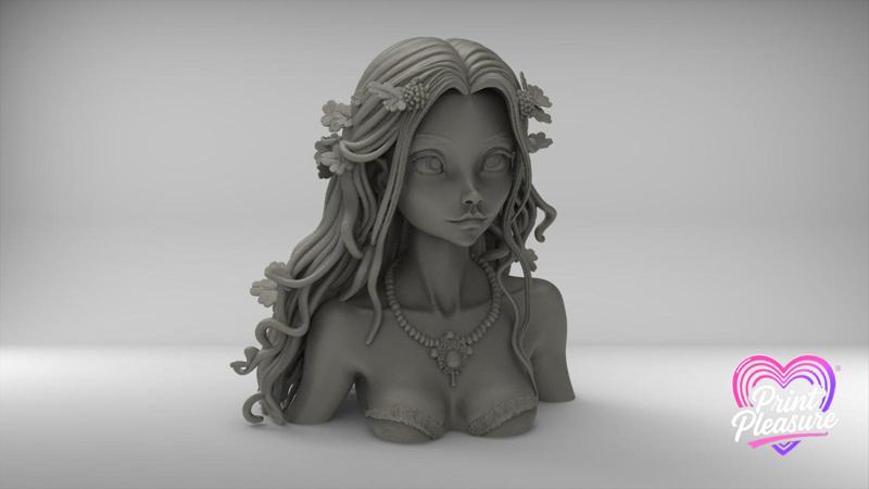 Nature Spirit Maiden Bust 100mm – 3D Printable Model