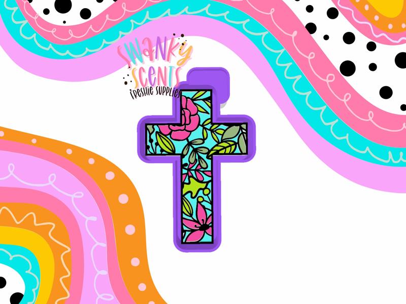 Floral Cross Freshie STL