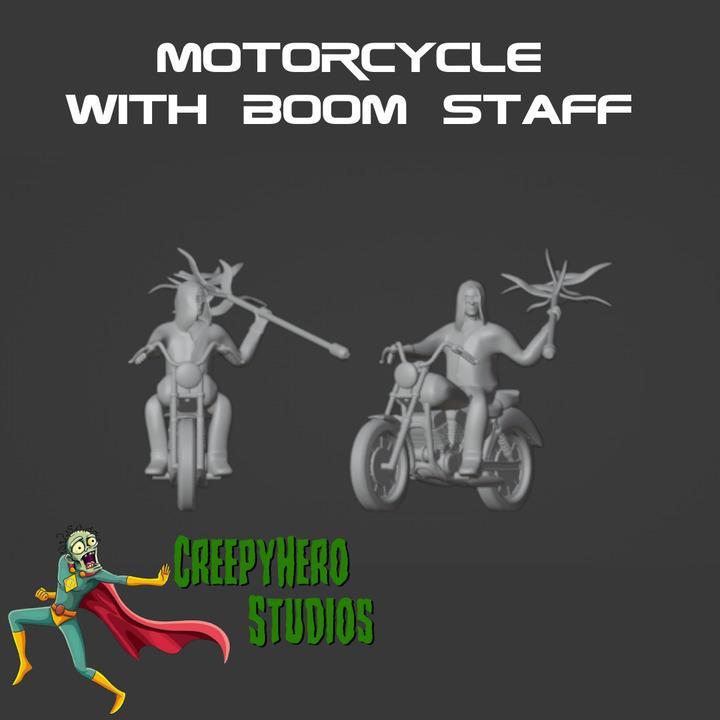 Gaslands 1:64 Scale Motorcycle and Rider with Explosive Spear STL | Post-Apocalyptic Miniature Vehicle for Tabletop Wargaming