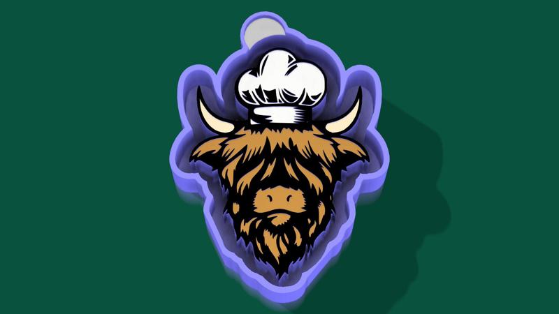 🧑‍🍳🐃 Chef Bull – Freshie, Keychain & Resin Mold