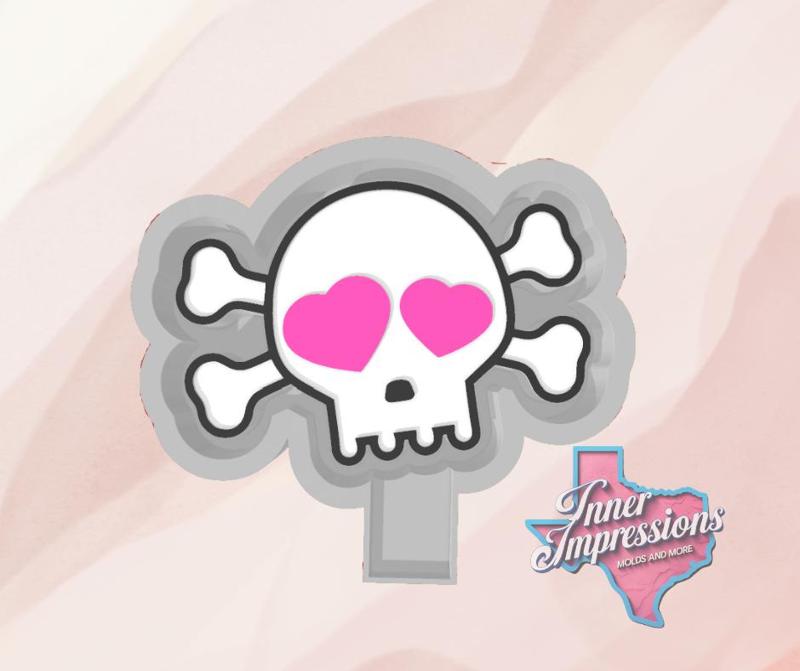 Heart Eyes Skull Freshie Mold