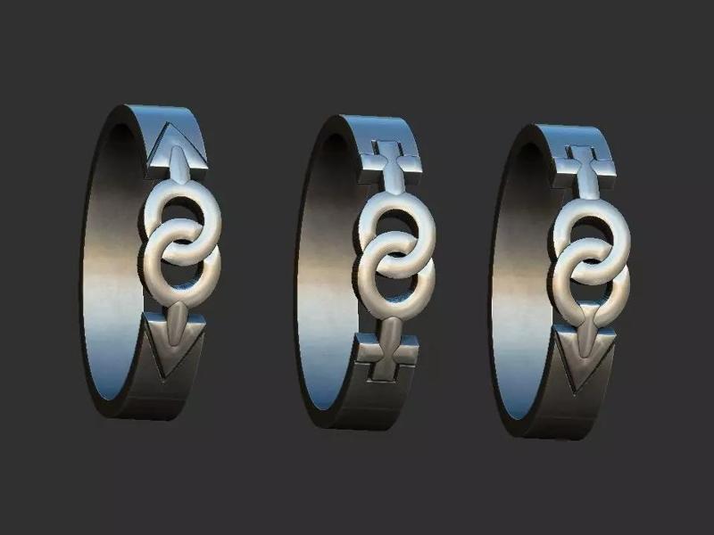 Male and Female Pride Symbol Ring