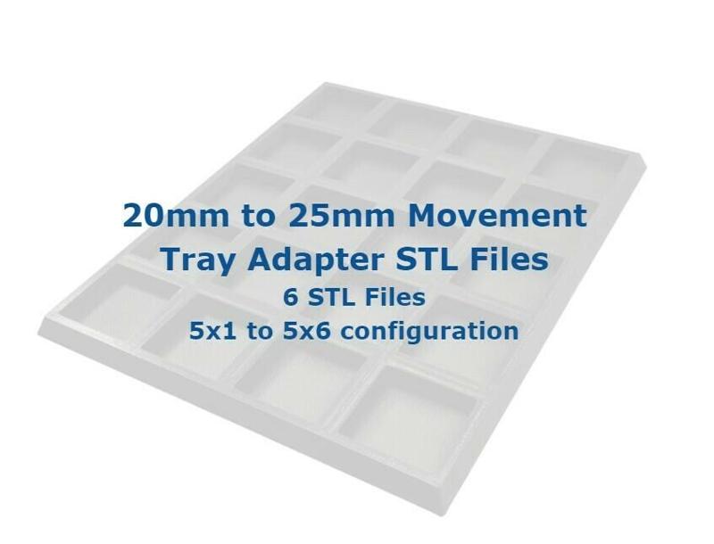 20mm to 25mm Miniature Movement Tray Adapters - Old World & Kings of War Compatible