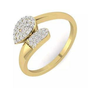 Light Weight Yellow Gold Diamond Ring  -PR-010 DIA