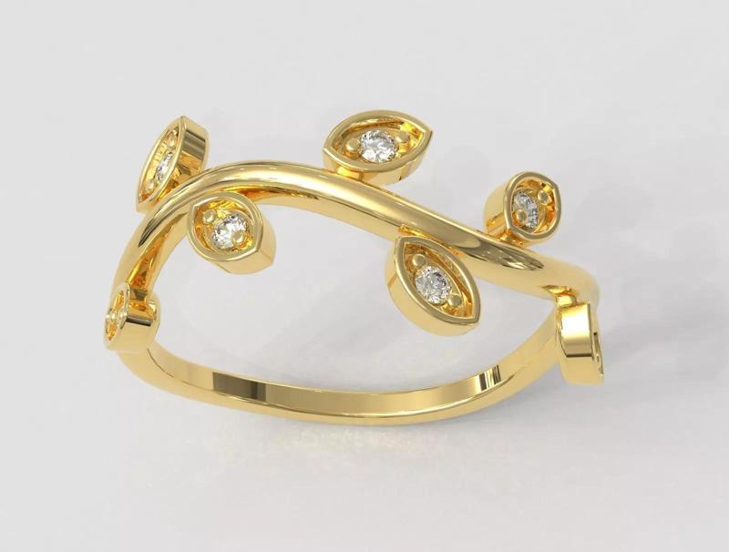 Leaves Diamond Ring