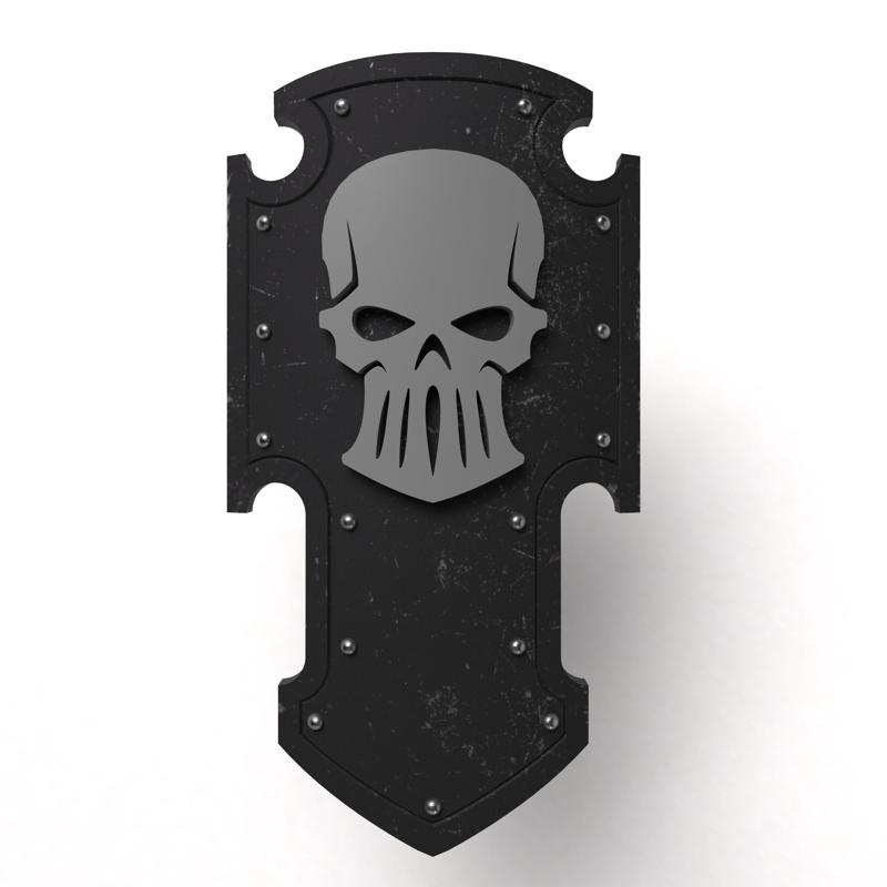 Silver skulls relic shield
