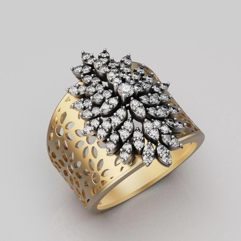 Lux  ring earrings  printable gold jewelry printable 3D model