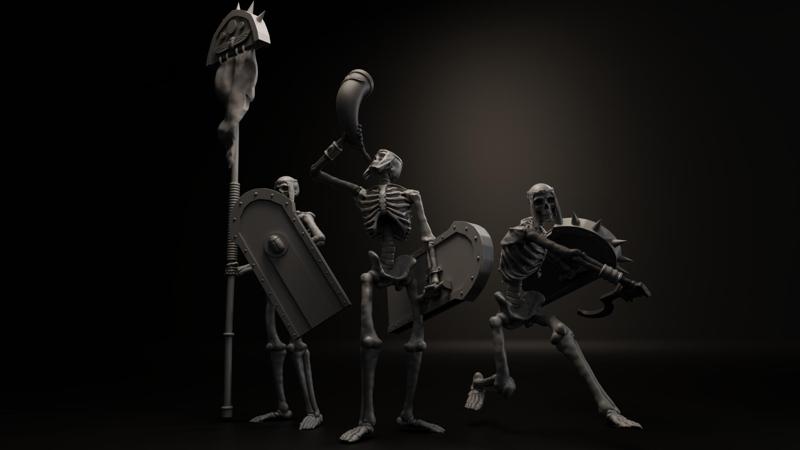 Ancient Egyptian Skeleton Warriors Close Combat Pack (Presupported)