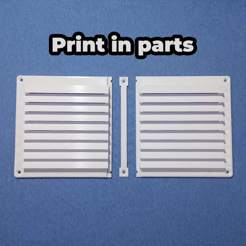 Large ventilation grille - Printed in 3 parts