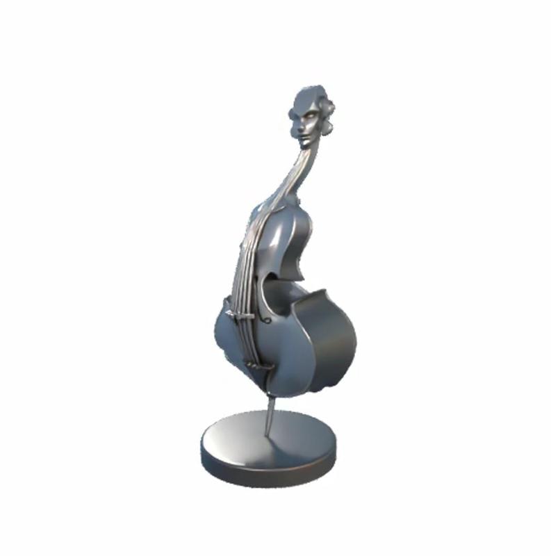 Jazz Muse - Abstract Cello Woman Sculpture