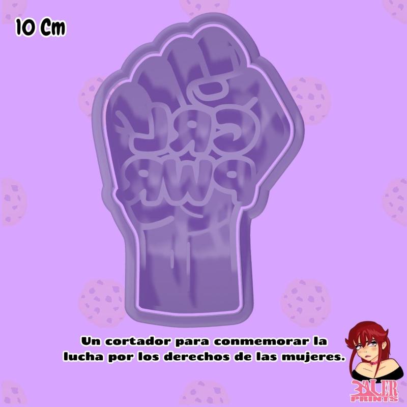 Commemoration of the feminist struggle Cookie cutter fist GIRL POWER