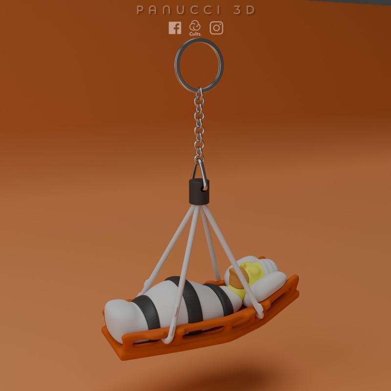 homer in stretcher / homer in stretcher (key ring - car pendant)