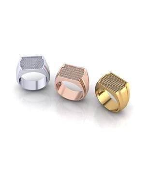 pave setting signet jewelry ring