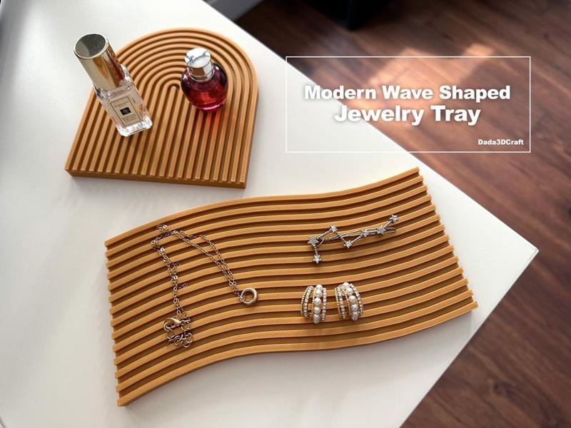 Modern Wave Shaped Jewelry Tray