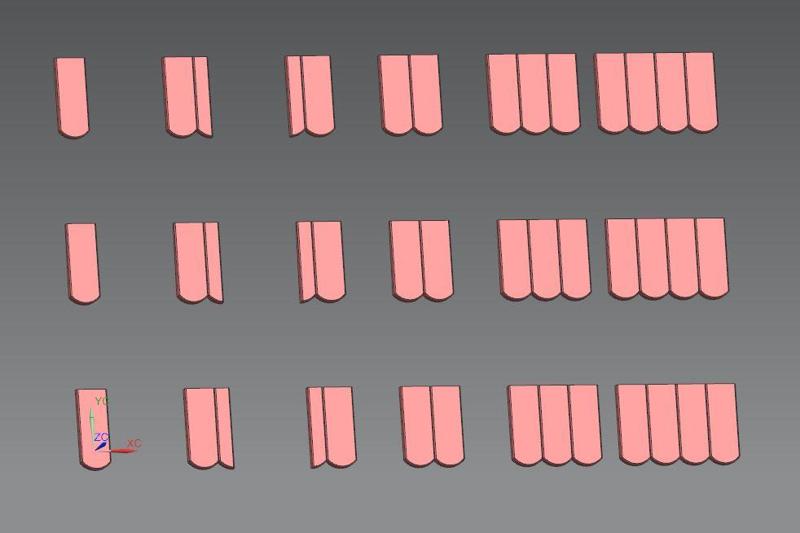 Modelbau ROOF; Biberschwanz Ziegel; 14,5x5,5x1,2MM, ROOFING SHINGLES, ROOF PIECES, DACHSCHINDELN