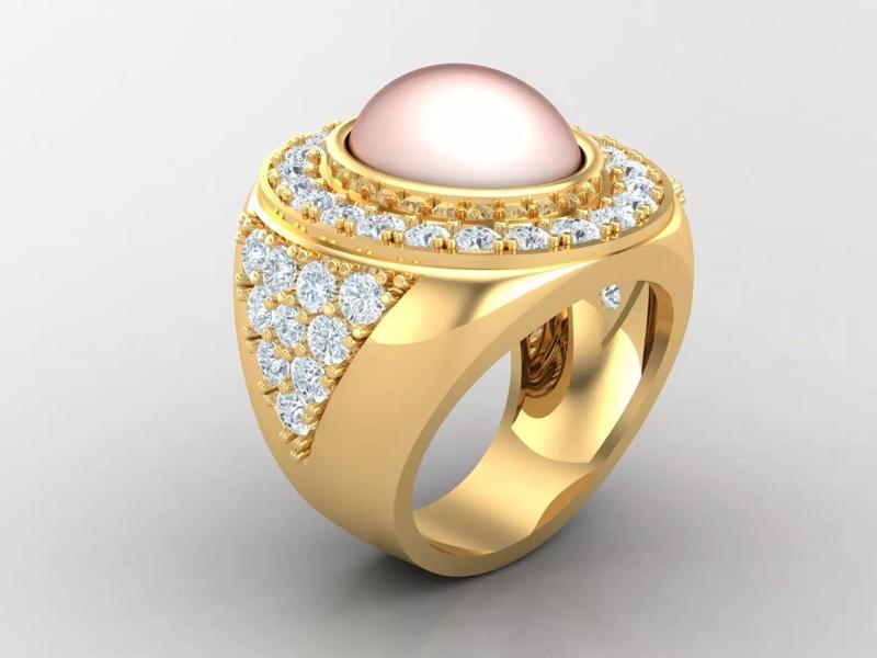 Pearl Men Diamond Multi Cluster Ring 1MR22