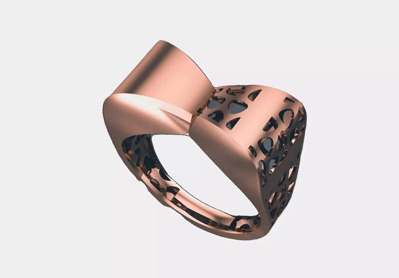 Head Conjugation Plain gold ring