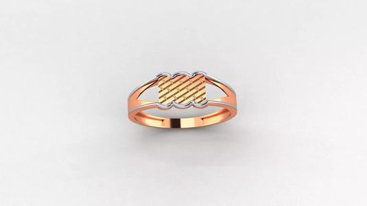 Brick Line Plain Gold Light weight  Mens Band Ring 3dm stl