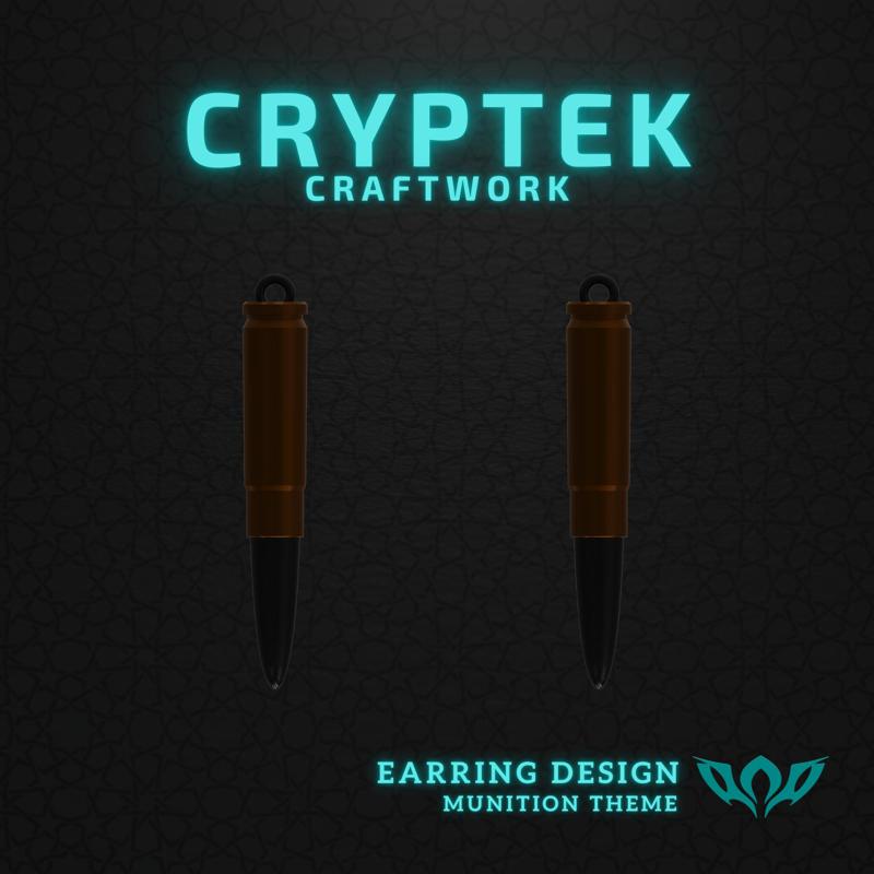 23. .300 AAC Blackout (300 BLK) - Hornady - Compact Power: .300 Blackout (300 BLK) Hornady Ammo Earring 3D Print File - Military Ammunition Necklace - Rimfire Cartridge type Ammunition