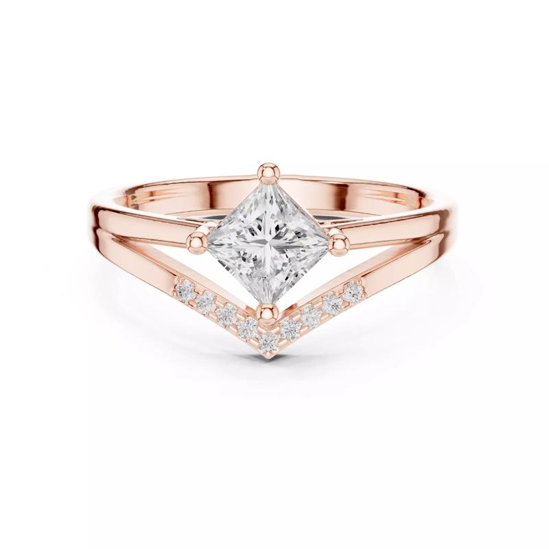 Princess Cut Chevron Split Shank Wedding Band 3DM STL Video