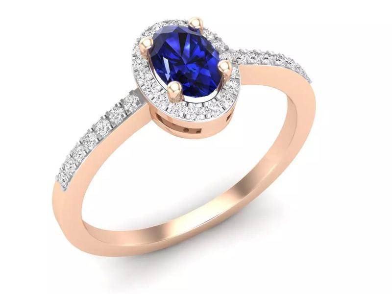 Ovel shape halo Diamond Ring and band for woman