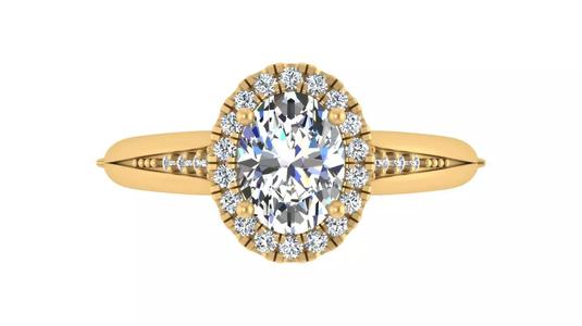 Elegant Oval-Cut Halo Engagement Ring