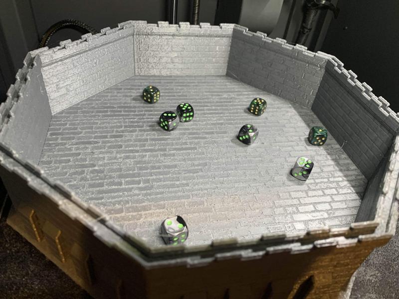 A Dice Tray Medieval Stone Brick Palisade