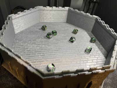 A Dice Tray Medieval Stone Brick Palisade