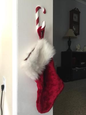 Candy Cane Stocking Holder Designed for Command Strips