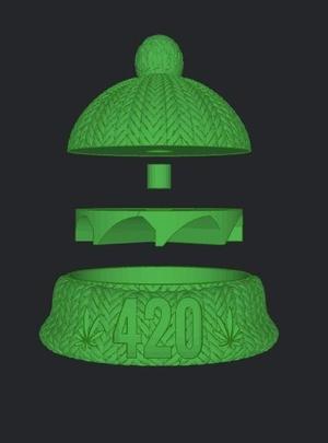 GRINDER WEED WOOL CUP XXL CUT-KEYED GRINDERKING 90X90X66 MM READY TO PRINT - PRINT ON SITE - WITHOUT SUPPORTS -EASY PRINT.