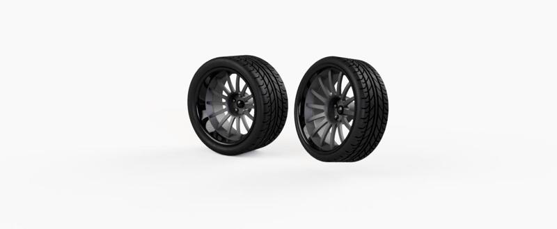 SA70 WHEEL  SET FOR 1/24 - 1/25 MODEL KIT.