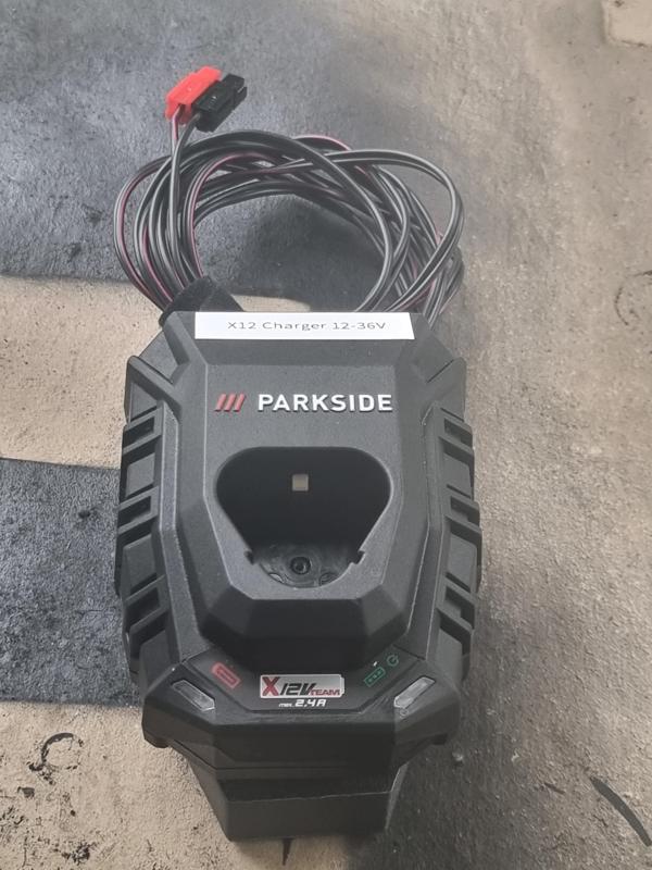 Parkside x12 battery 12V-32V powered charger