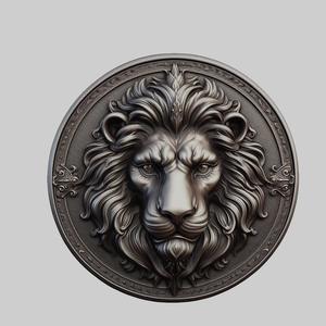 Lion Animal Head Lion Animal Medallion for CNC Router Laser & 3D Printer