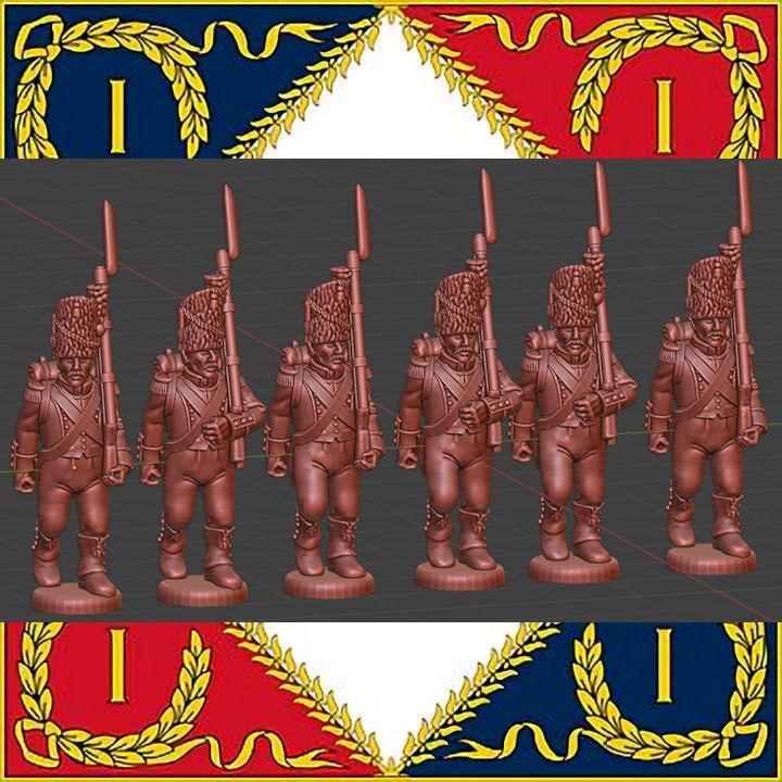 28mm Napoleonic French Light Infantry Grenadiers high uniform bearskin 1808-12 
