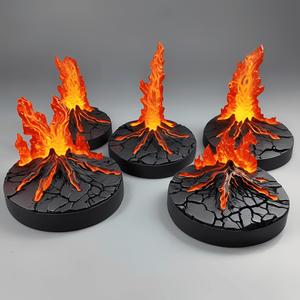 Erupting Volcano Terrain Set – 3D Printable Scenery for Tabletop Gaming