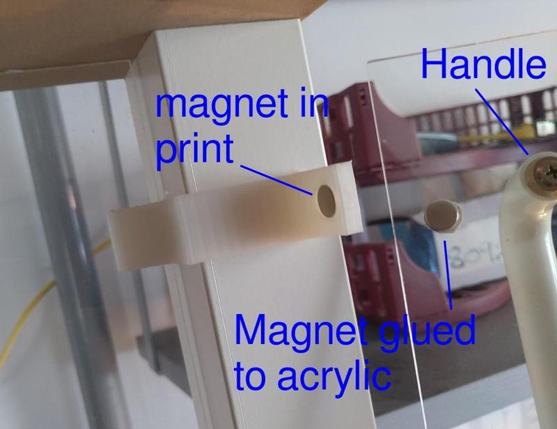 Ikea "Lack" enclosure: clips for acrylic panels