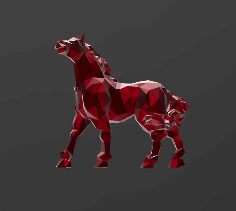 Horse of Unique Nobility - Low Poly - Excellent Design - Decor